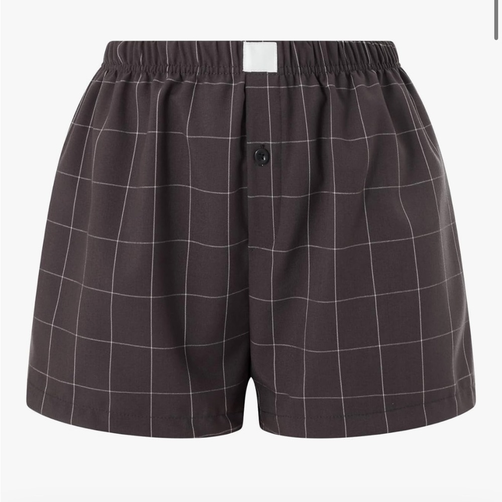 Black Checkered Shorts